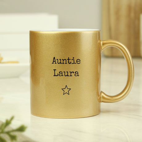 Personalised Free Text Gold Mug: 9 - Mugs By Gift Moments