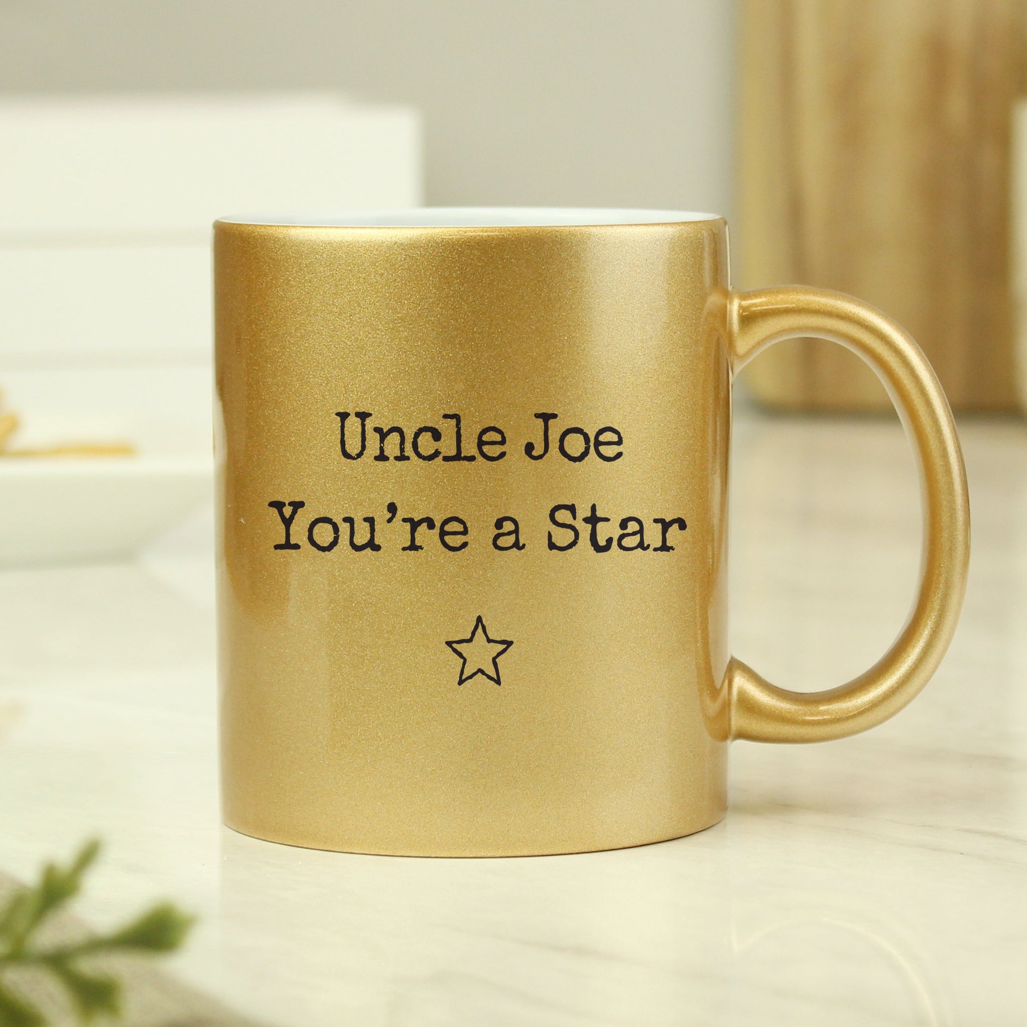 Personalised Free Text Gold Mug: 8 - Mugs By Gift Moments