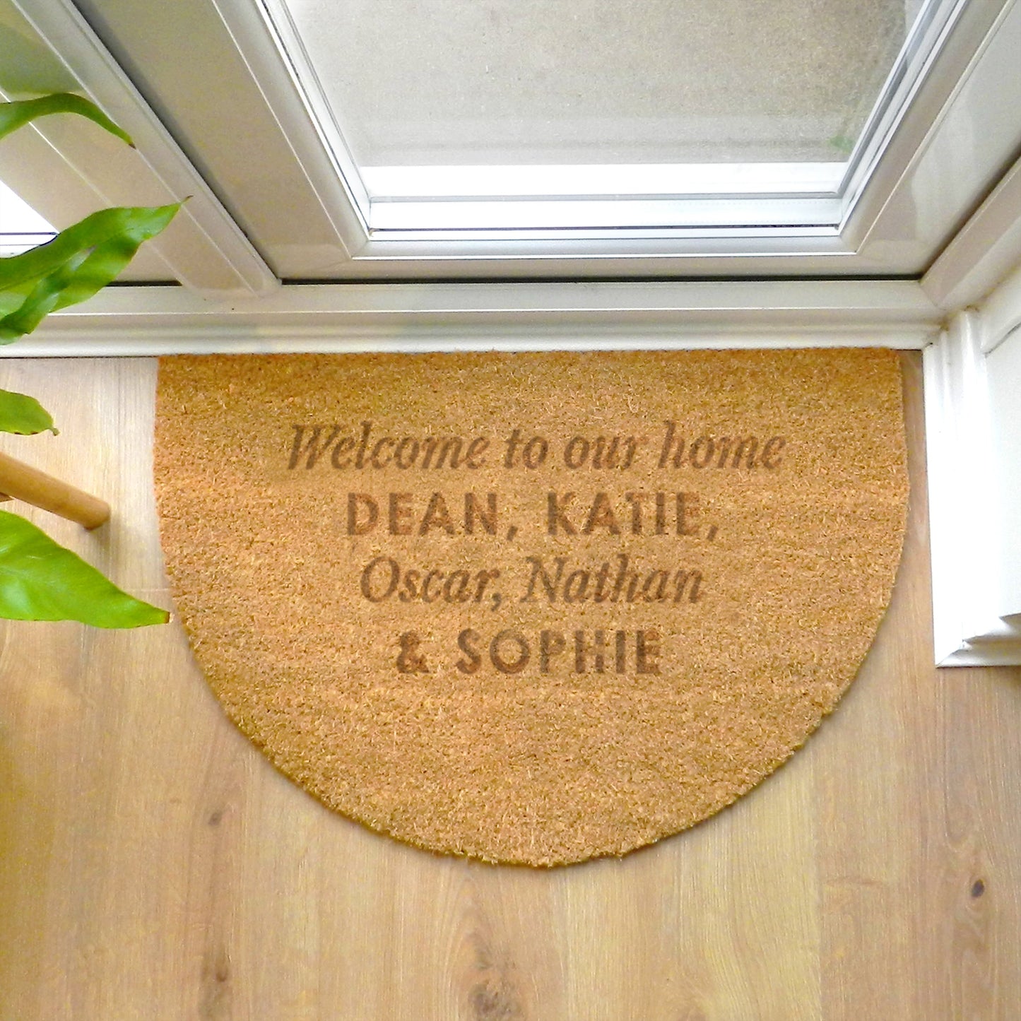 Personalised Free Text Half Moon Indoor Doormat: 4 - Doormats By Gift Moments