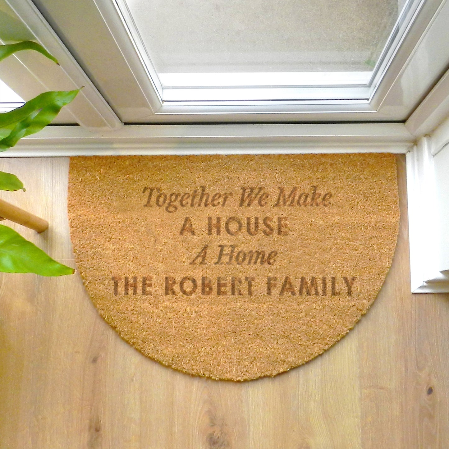 Personalised Free Text Half Moon Indoor Doormat: 1 - Doormats By Gift Moments