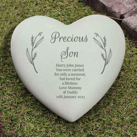 Personalised Free Text Heart Memorial: 3 - Memorials By Gift Moments