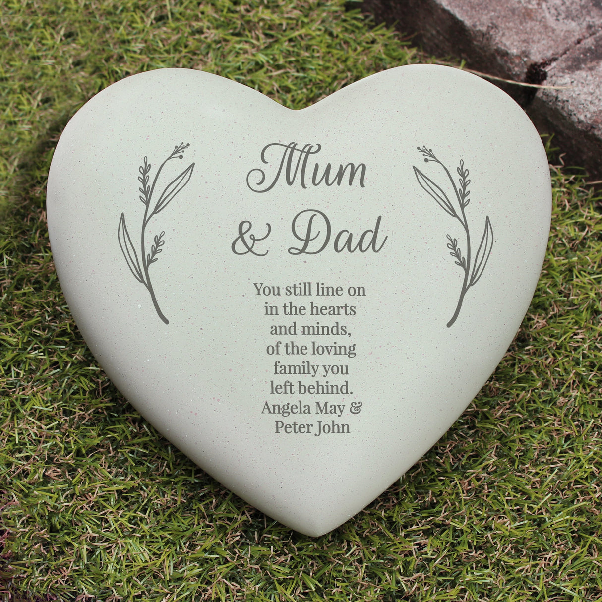 Personalised Free Text Heart Memorial: 4 - Memorials By Gift Moments