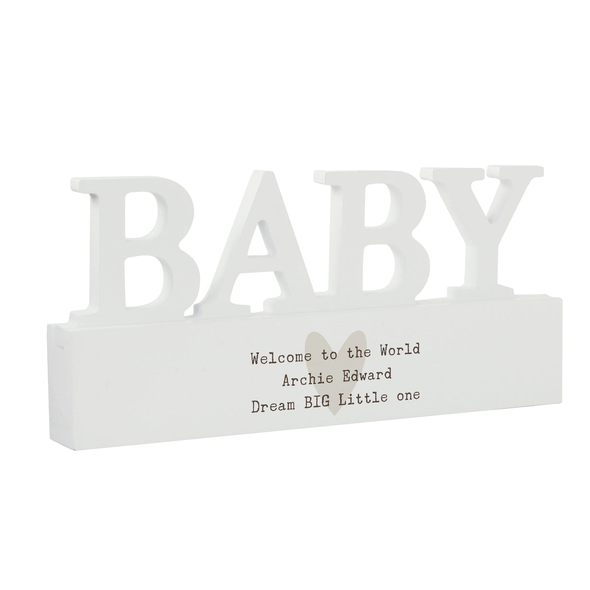 Personalised Free Text Heart Wooden Baby Ornament: 5 - Ornaments By Gift Moments
