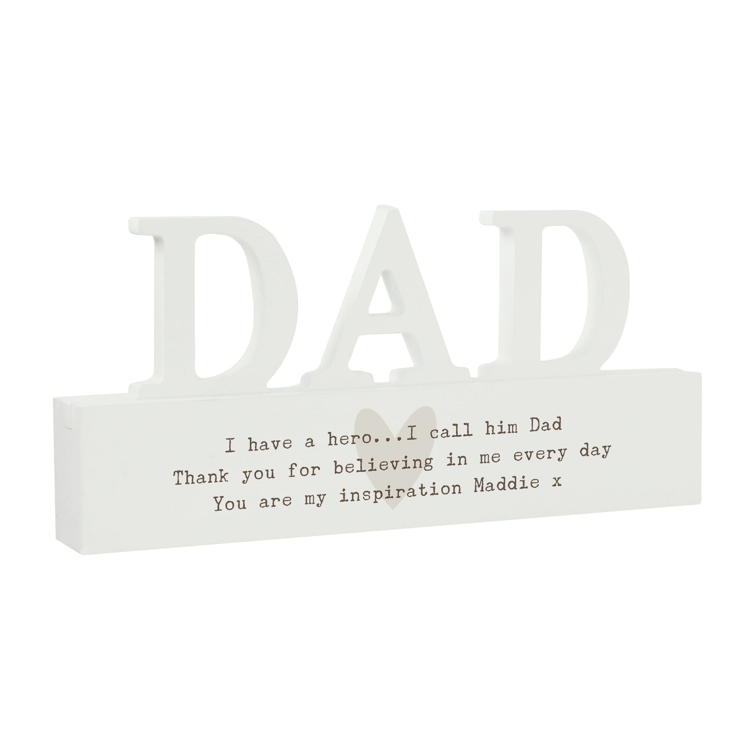 Personalised Free Text Heart Wooden Dad Ornament: 5 - Ornaments By Gift Moments