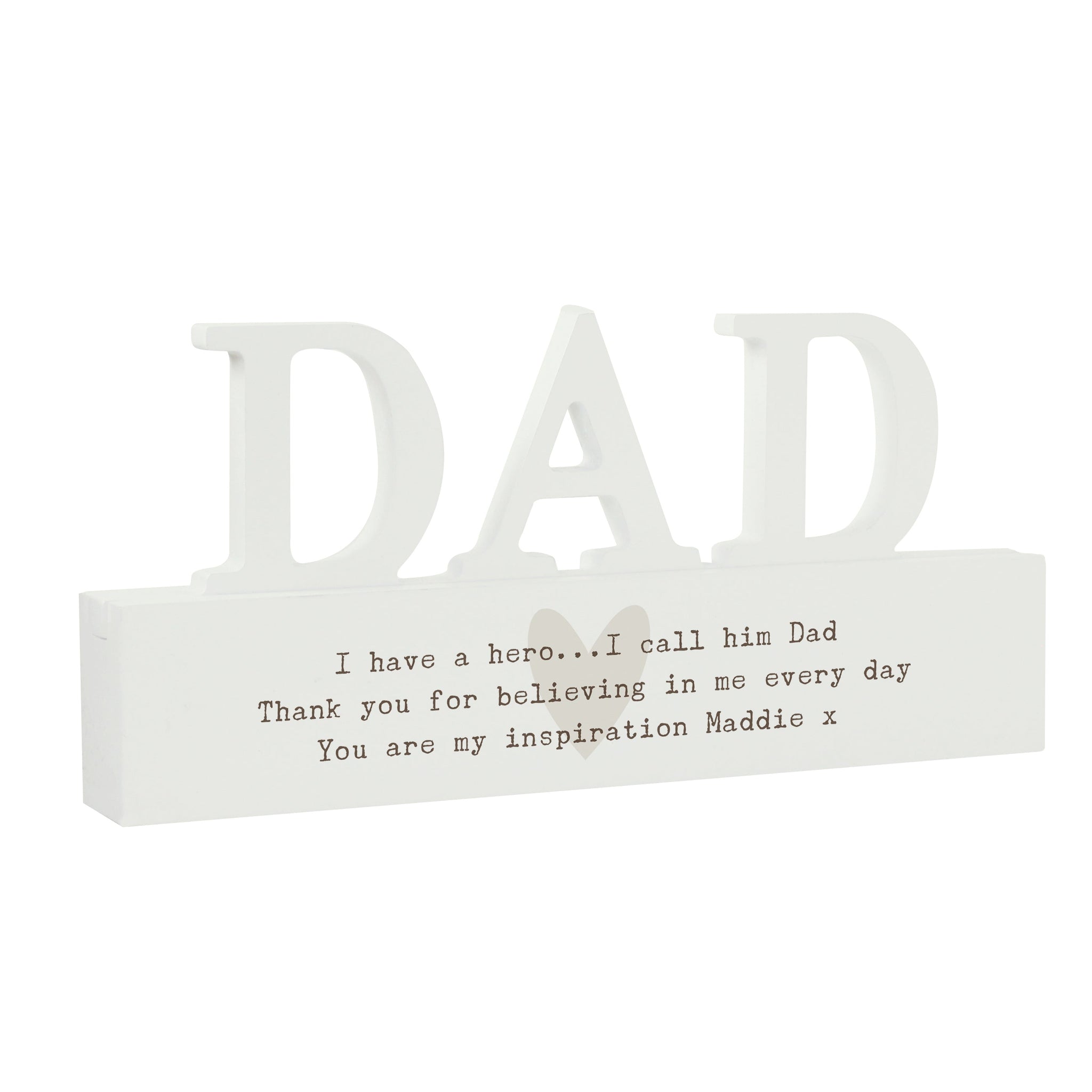 Personalised Free Text Heart Wooden Dad Ornament: 5 - Ornaments By Gift Moments