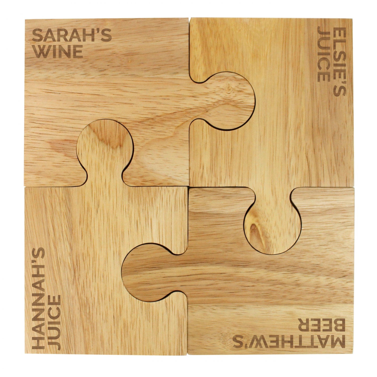 Personalised Free Text Jigsaw Coasters: 4 - Coasters By Gift Moments