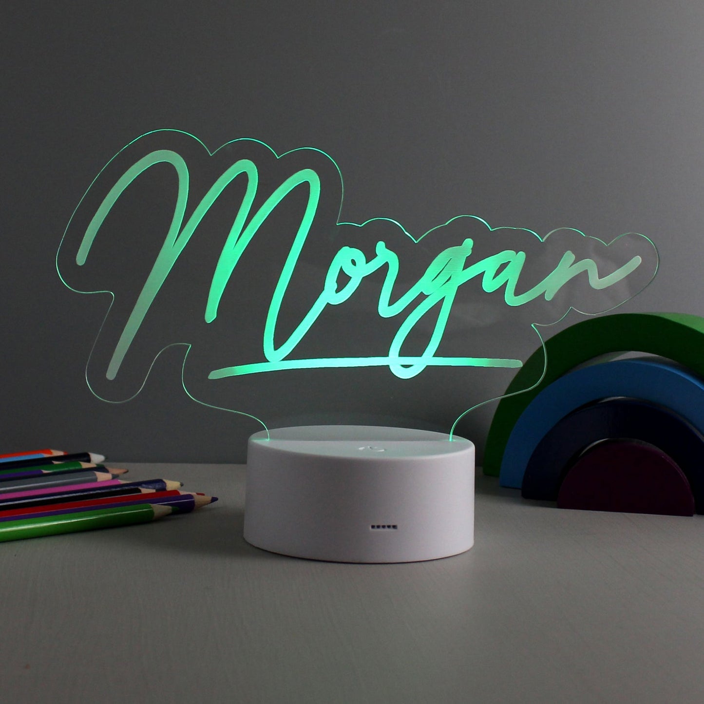 Personalised Free Text LED Colour Changing Desk Night Light: 7 - LED Lighting By Gift Moments