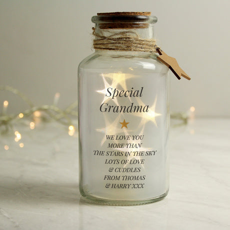 Personalised Free Text LED Glass Jar: 3 - LED Lighting By Gift Moments