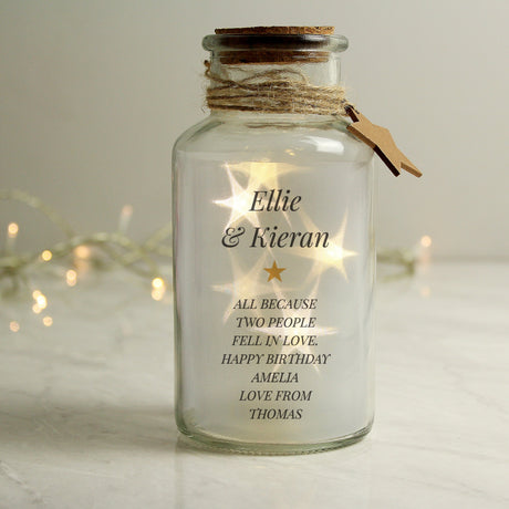 Personalised Free Text LED Glass Jar: 1 - LED Lighting By Gift Moments