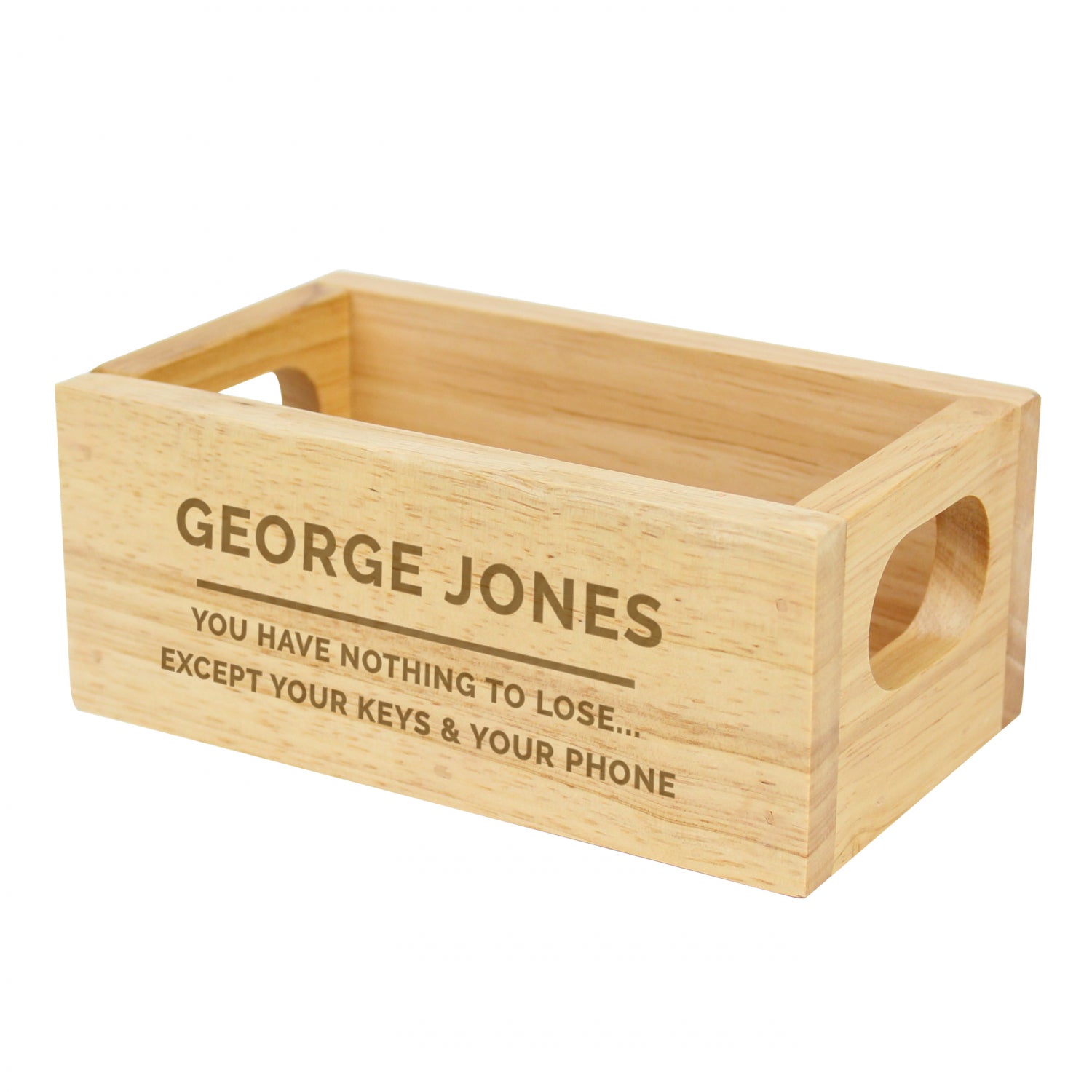 Personalised Free Text Mini Wooden Crate: 4 - Storage By Gift Moments