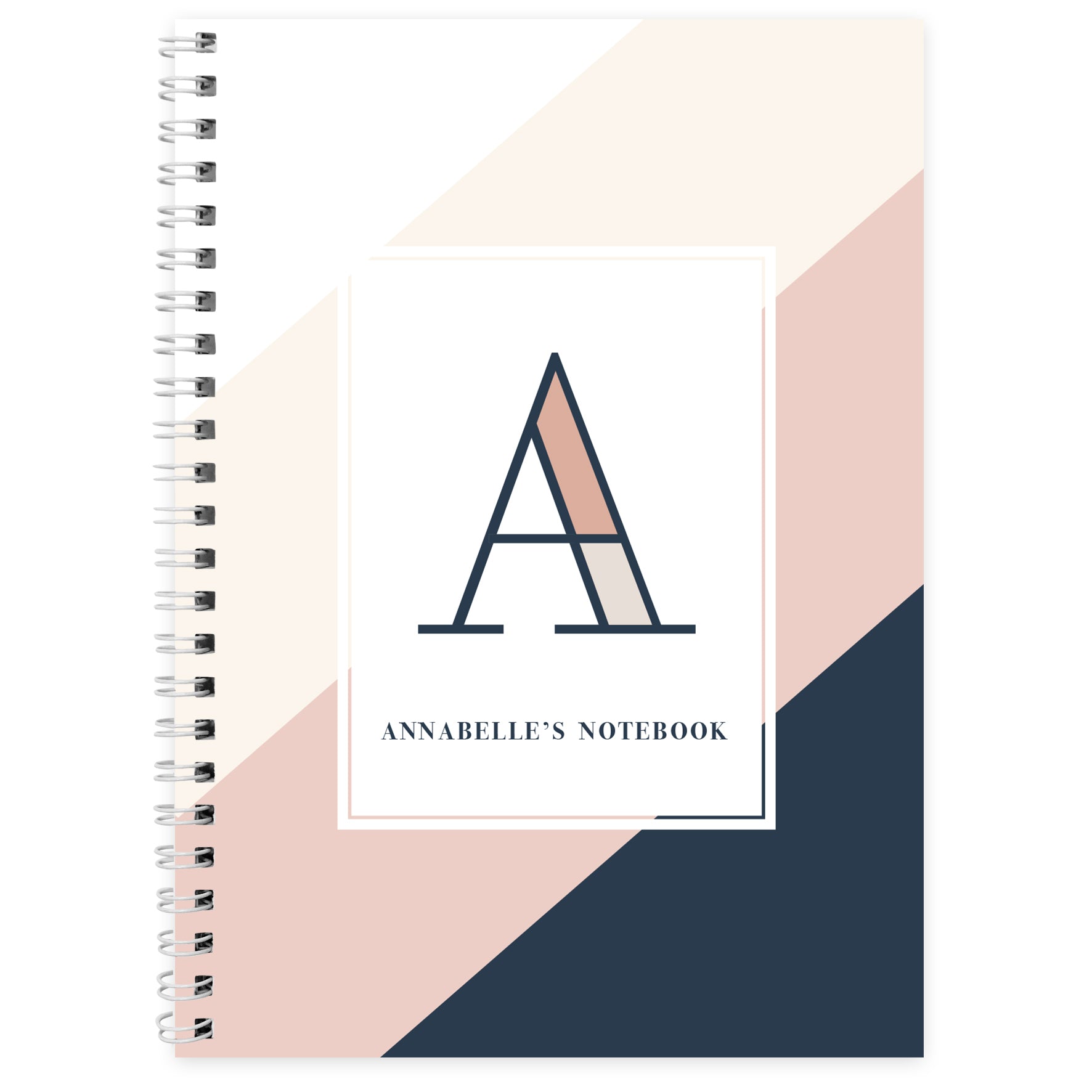 Personalised Free Text Navy & Blush A5 Notebook - Shop Notebooks At Gift Moments - 2