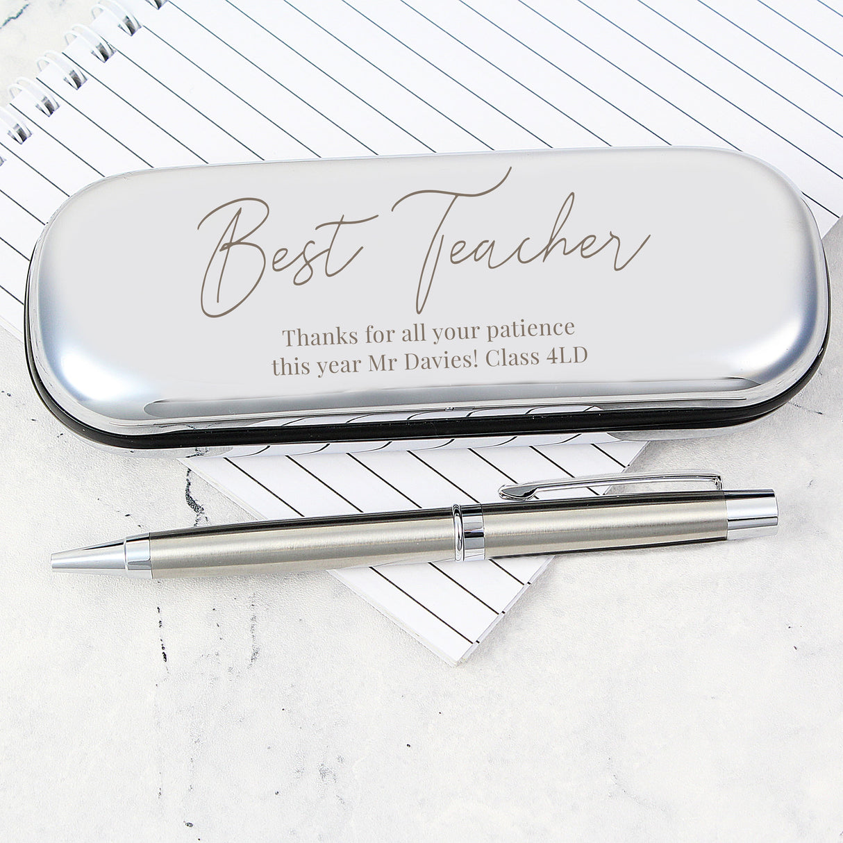 Personalised Free Text Pen and Box Set: 6 - Pens & Pencils By Gift Moments