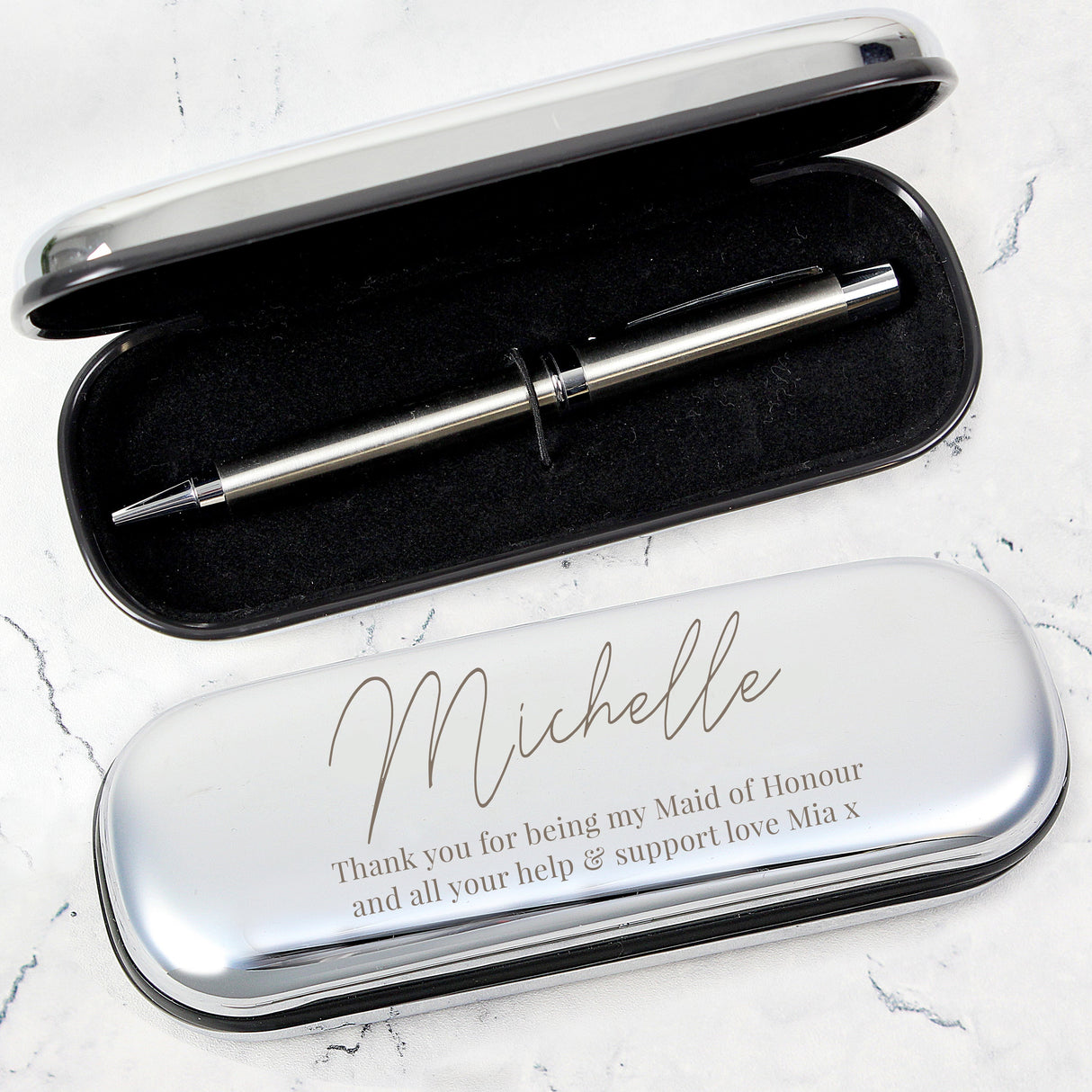 Personalised Free Text Pen and Box Set: 4 - Pens & Pencils By Gift Moments