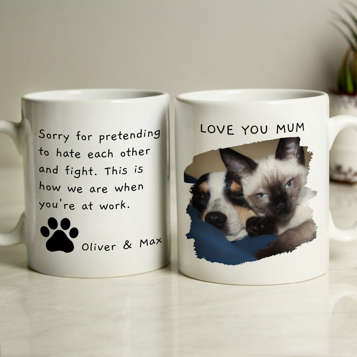 Personalised Free Text Pet Photo Upload Mug: 3 Mugs By Gift Moments