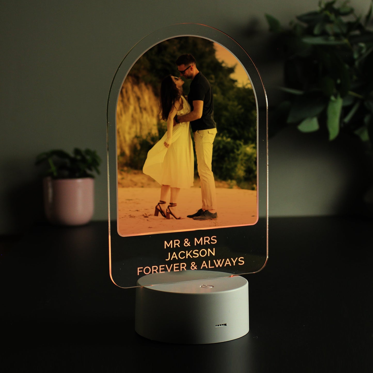 Personalised Free Text & Photo Upload LED Colour Changing Light: 6 - LED Lighting By Gift Moments