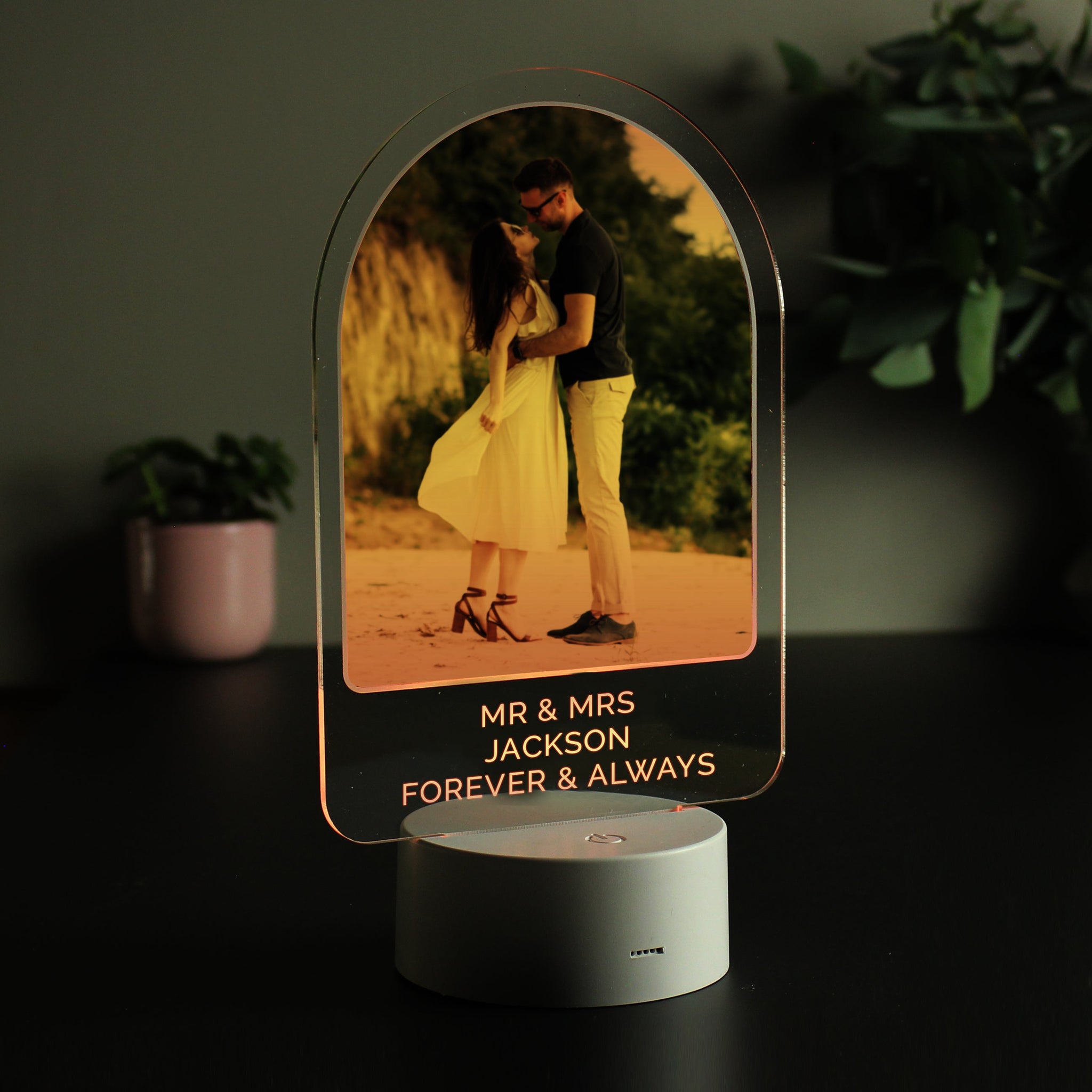 Personalised Free Text & Photo Upload LED Colour Changing Light: 6 - LED Lighting By Gift Moments