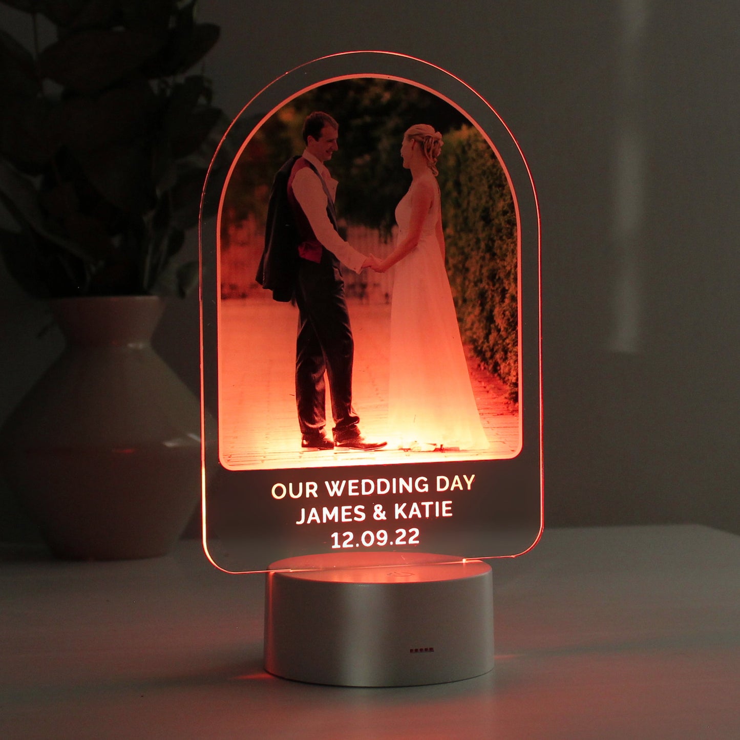 Personalised Free Text & Photo Upload LED Colour Changing Light: 7 - LED Lighting By Gift Moments