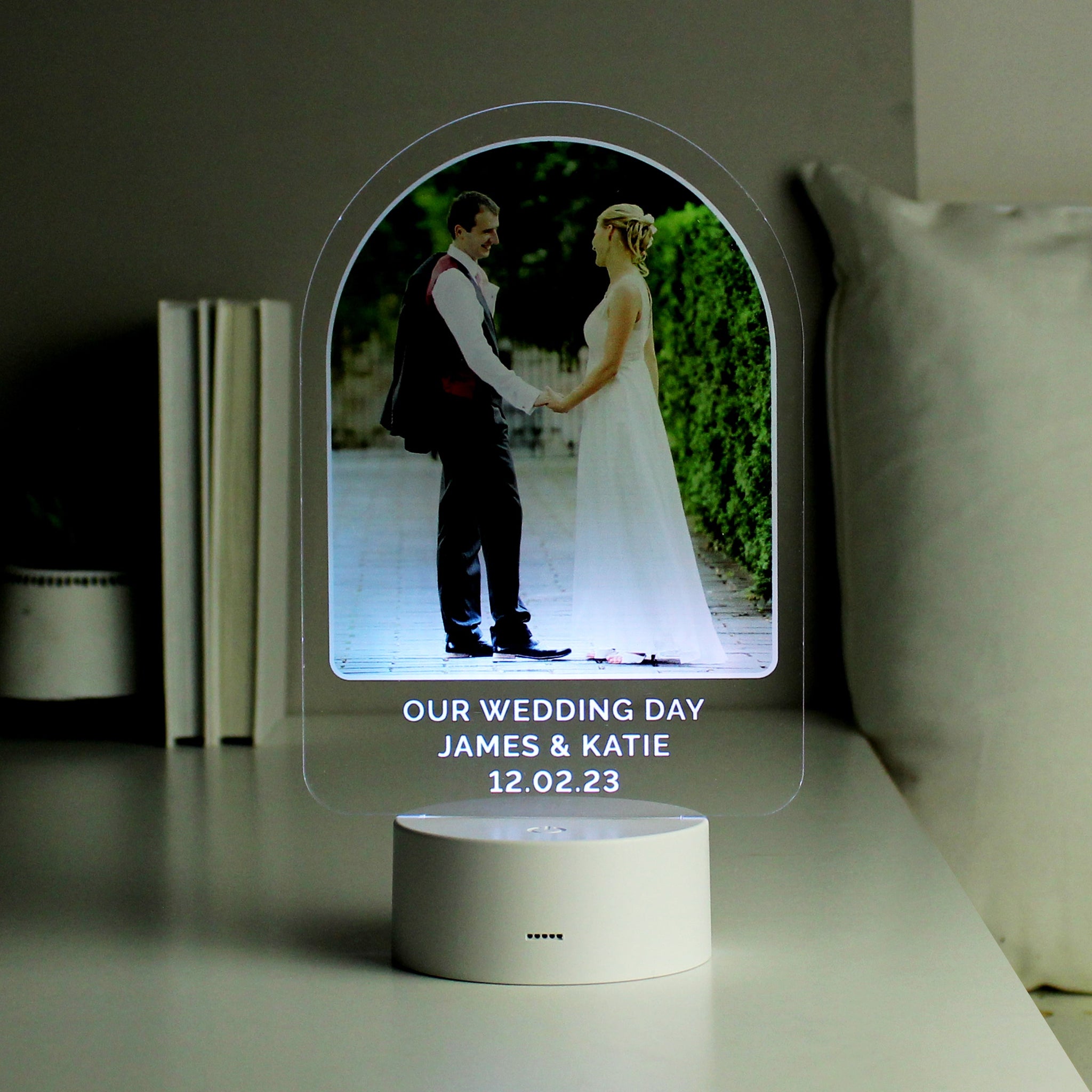 Personalised Free Text & Photo Upload LED Colour Changing Light: 4 - LED Lighting By Gift Moments