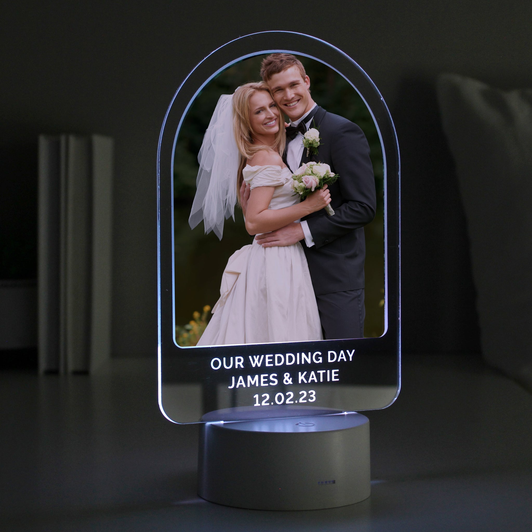 Personalised Free Text & Photo Upload LED Colour Changing Light: 1 - LED Lighting By Gift Moments
