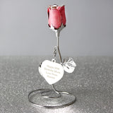 Personalised Free Text Pink Rose Bud Ornament: 3 - Keepsakes By Gift Moments