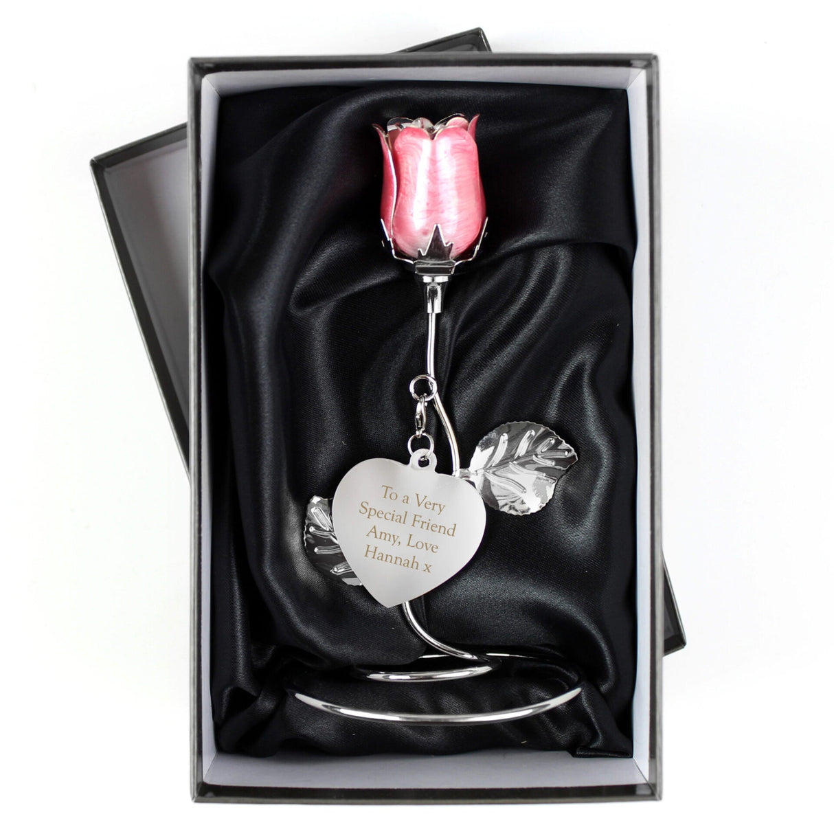 Personalised Free Text Pink Rose Bud Ornament: 5 - Keepsakes By Gift Moments