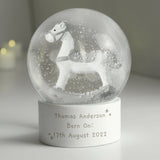 Personalised Free Text Rocking Horse Glitter Snow Globe: 4 Snow Globes By Gift Moments