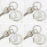 Personalised Free Text Round Photo keyring: 4 Keyrings By Gift Moments