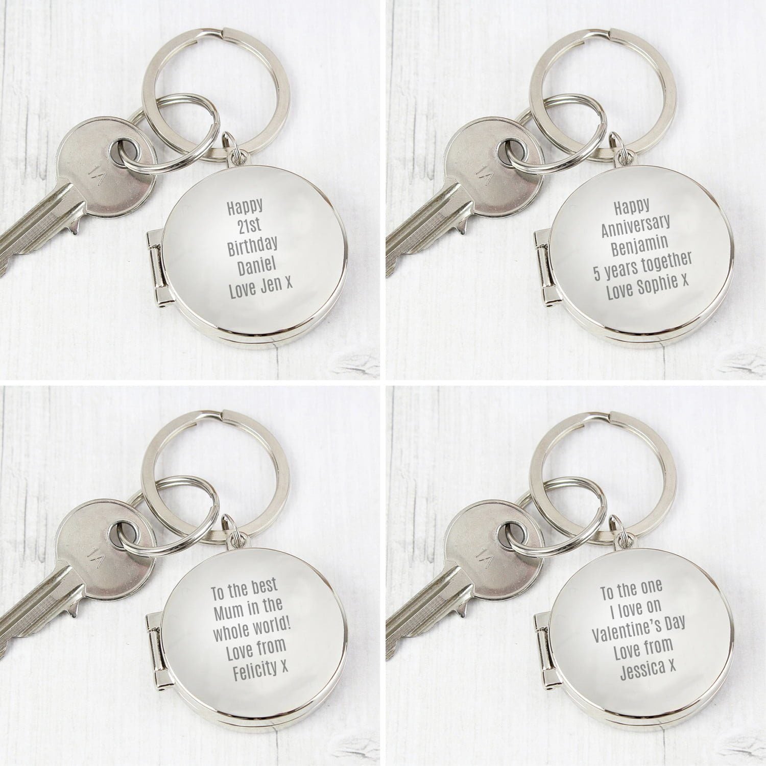 Personalised Free Text Round Photo keyring - Shop Keyrings At Gift Moments - 4