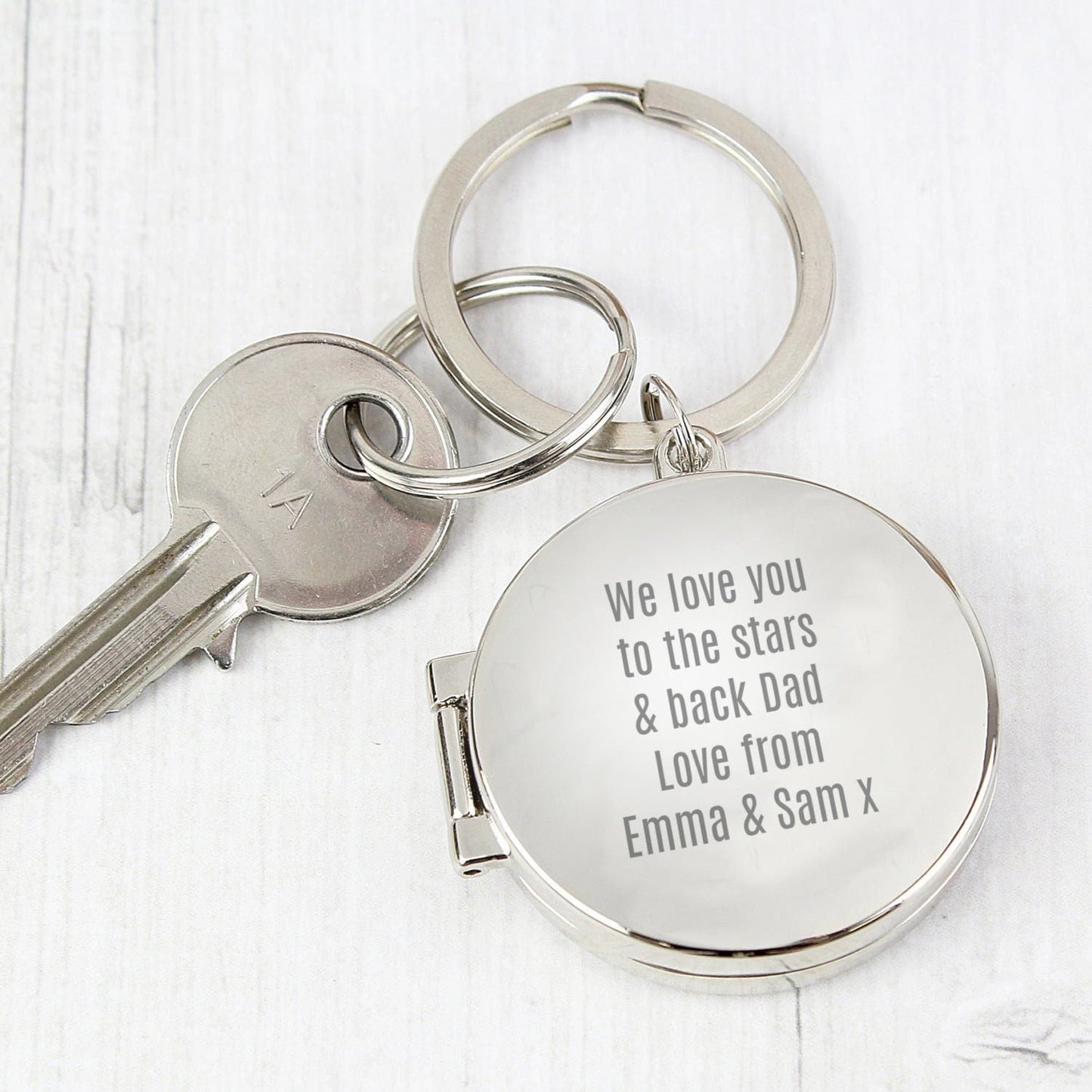 Personalised Free Text Round Photo keyring: 2 - Keyrings By Gift Moments