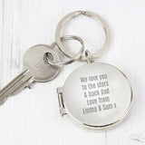 Personalised Free Text Round Photo keyring: 2 Keyrings By Gift Moments