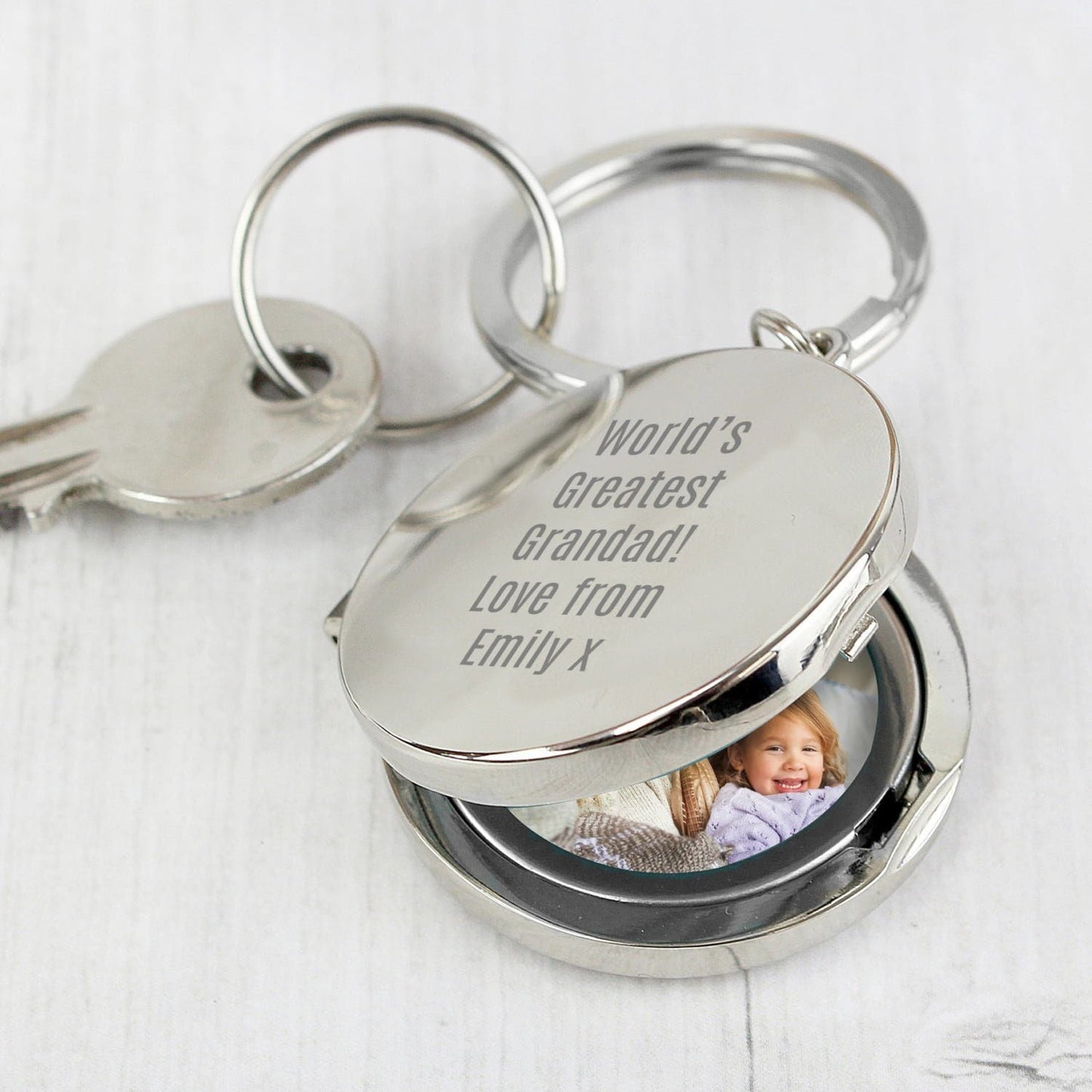 Personalised Free Text Round Photo keyring: 3 - Keyrings By Gift Moments