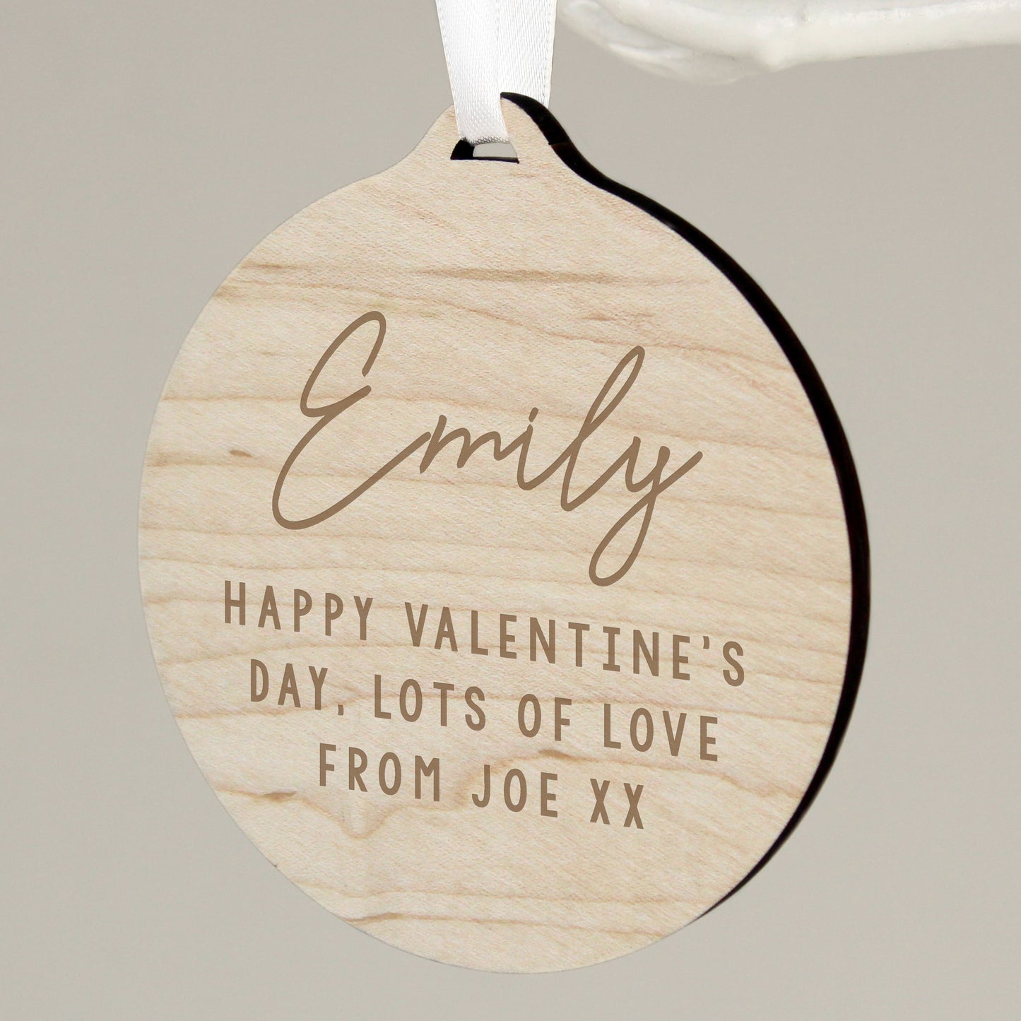 Personalised Free Text Round Wooden Decoration: 3 - Decorations By Gift Moments