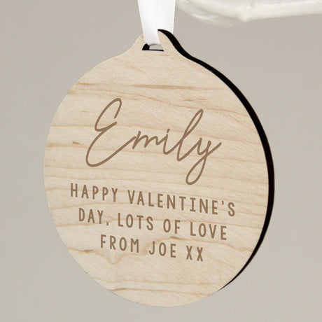 Personalised Free Text Round Wooden Decoration: 3 - Decorations By Gift Moments