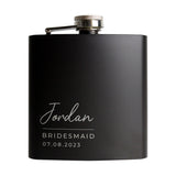 Personalised Free Text Script Black Hip Flask: 5 - Hip Flasks By Gift Moments