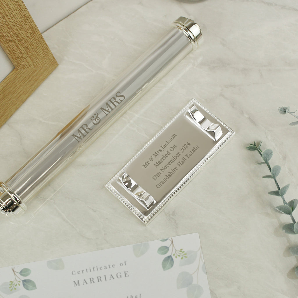 Personalised Free Text Silver Plated Certificate Holder - Shop Certificate Holders At Gift Moments - 1