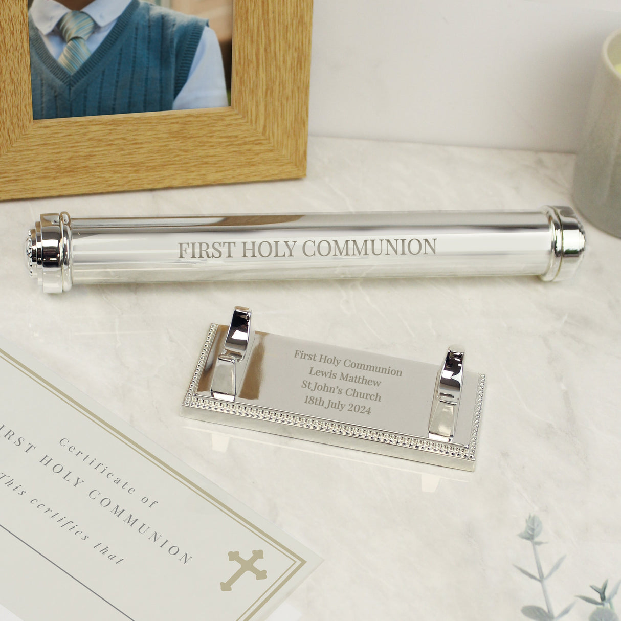 Personalised Free Text Silver Plated Certificate Holder: 2 - Certificate Holders By Gift Moments