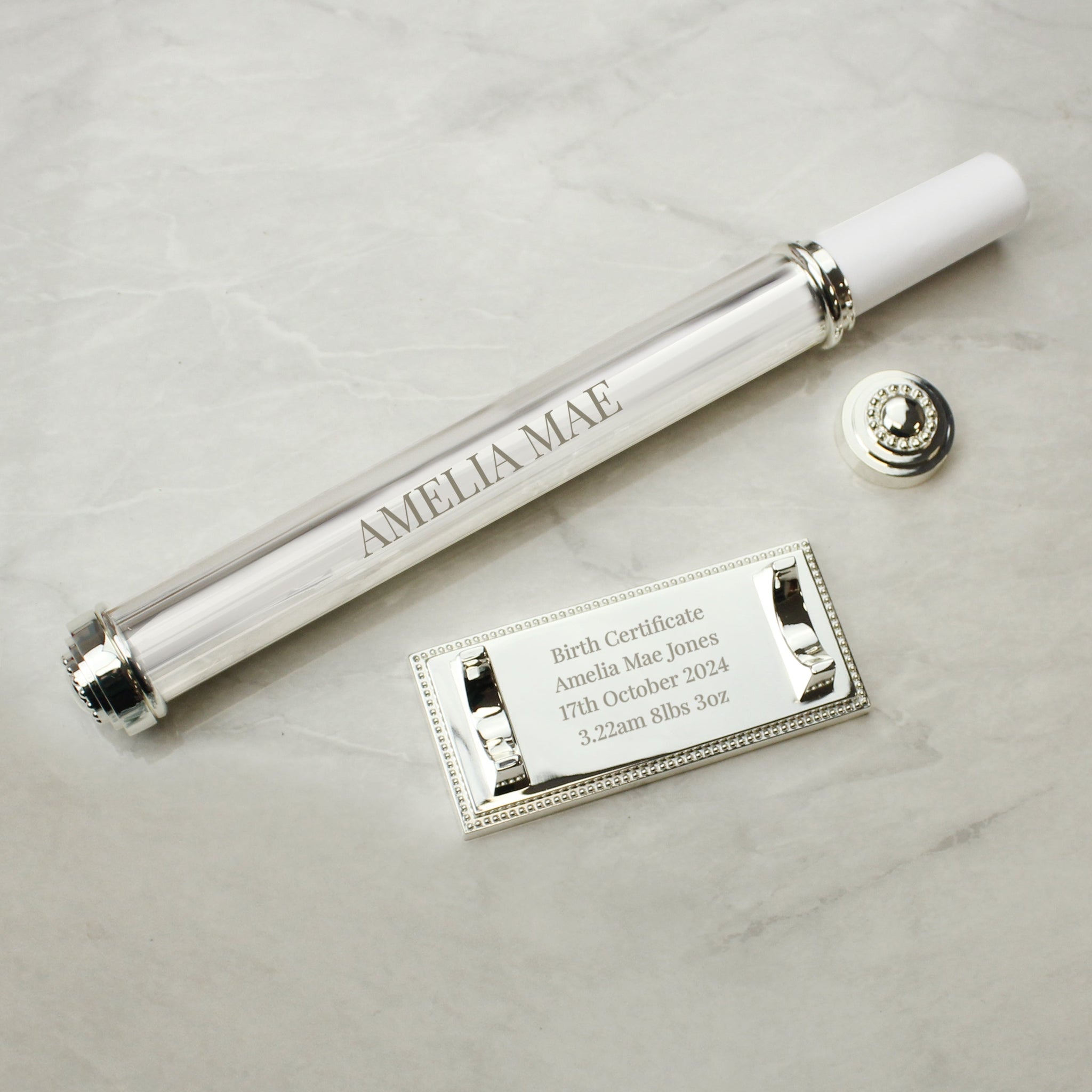 Personalised Free Text Silver Plated Certificate Holder: 8 - Certificate Holders By Gift Moments