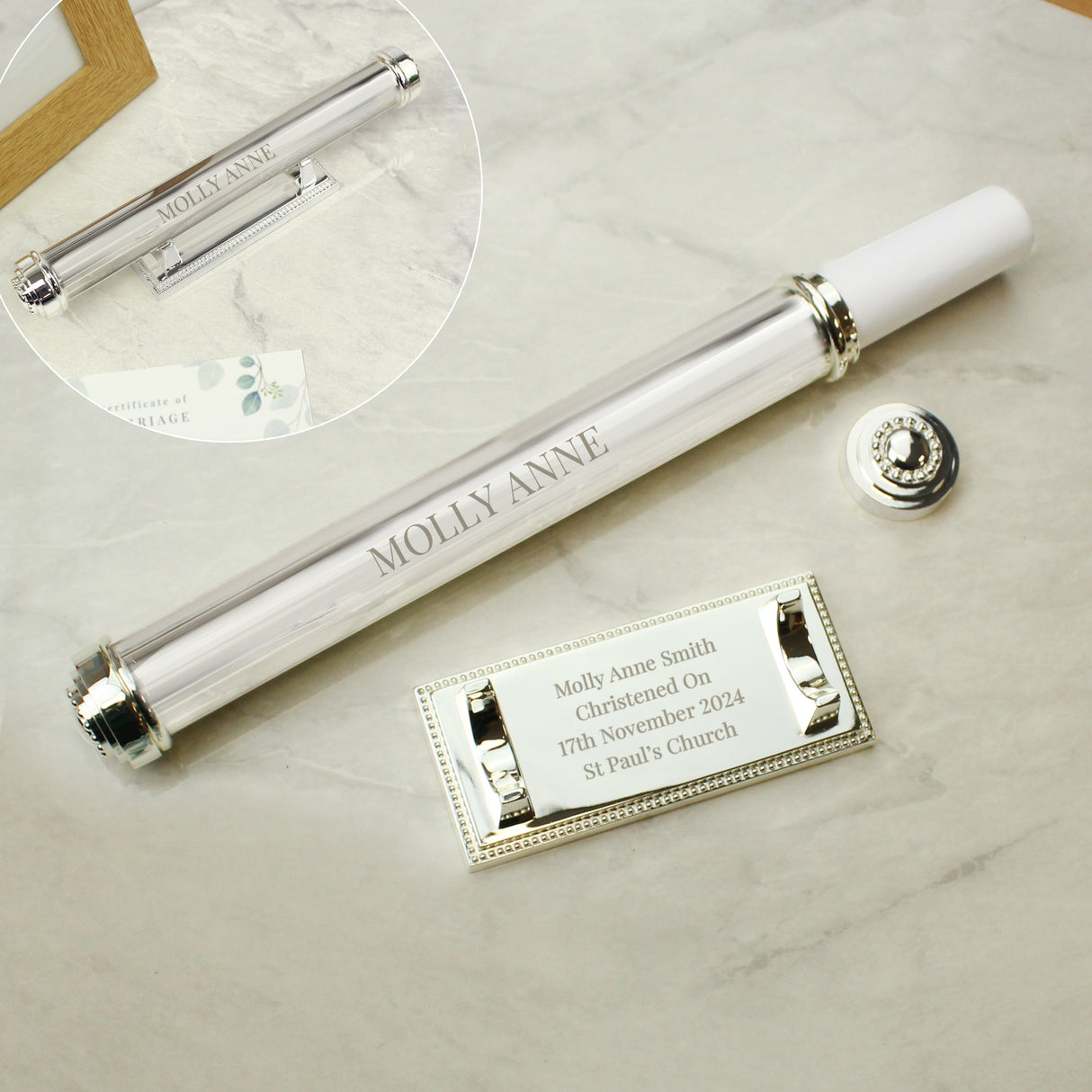 Personalised Free Text Silver Plated Certificate Holder: 9 - Certificate Holders By Gift Moments