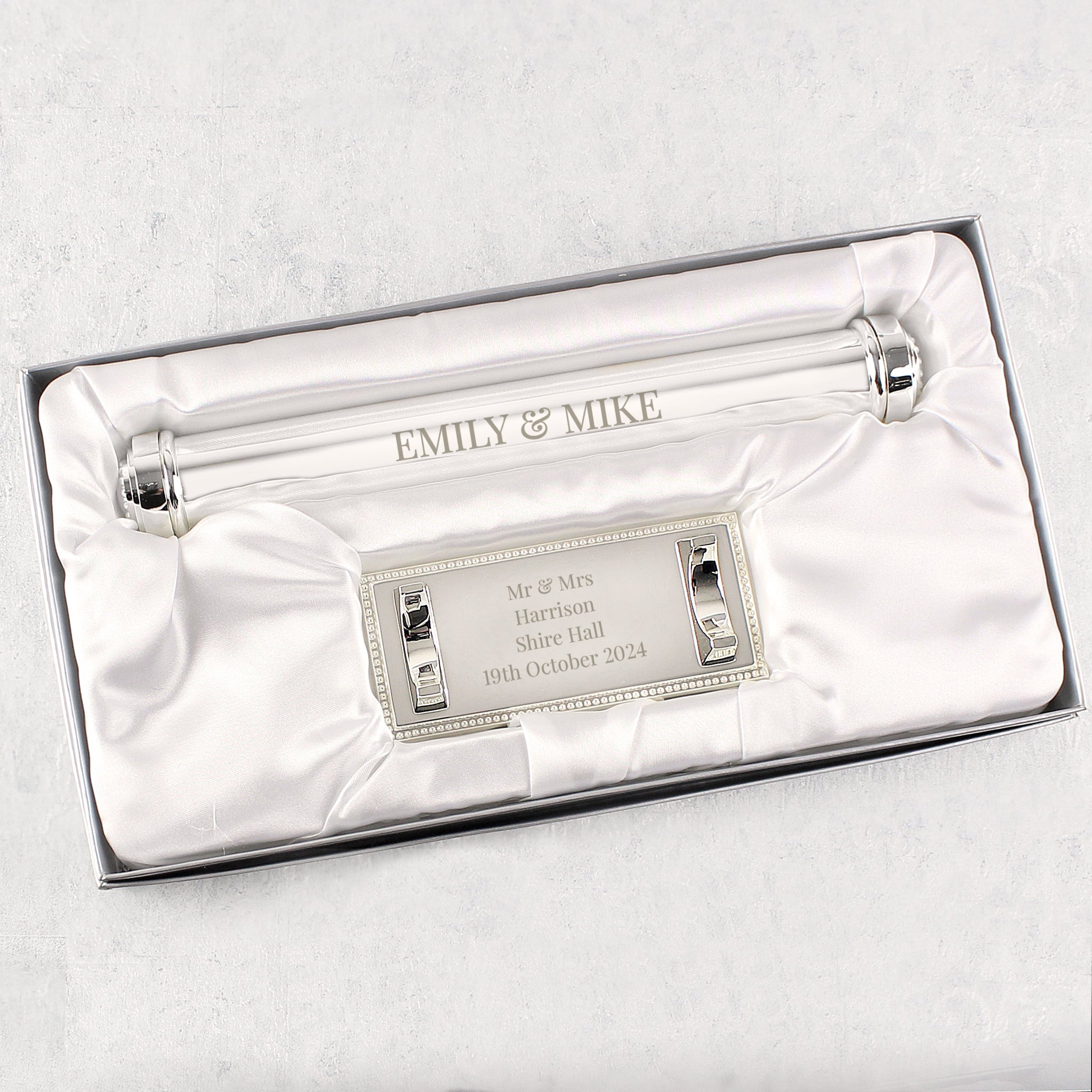 Personalised Free Text Silver Plated Certificate Holder: 4 - Certificate Holders By Gift Moments
