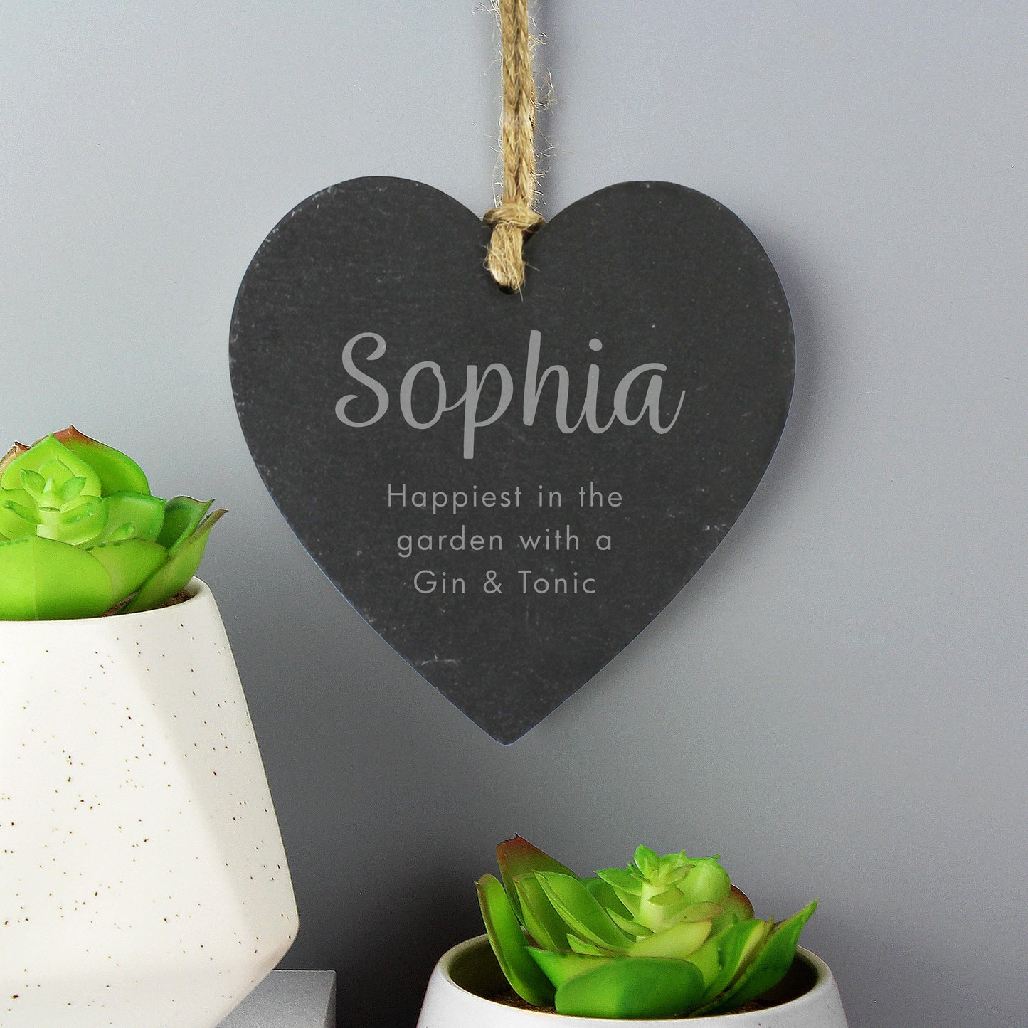 Personalised Free Text Slate Heart Decoration: 3 - Decorations By Gift Moments