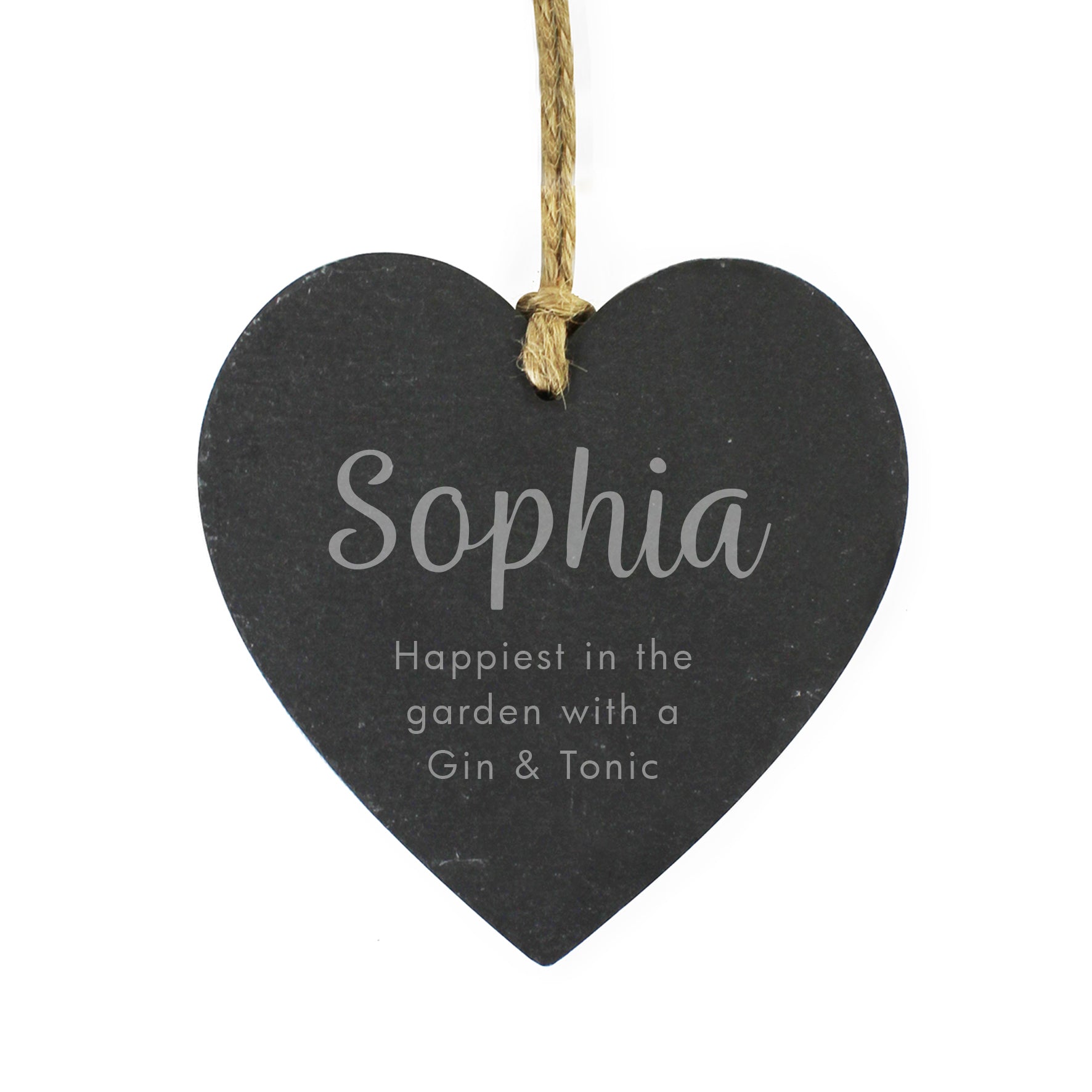 Personalised Free Text Slate Heart Decoration: 4 - Decorations By Gift Moments