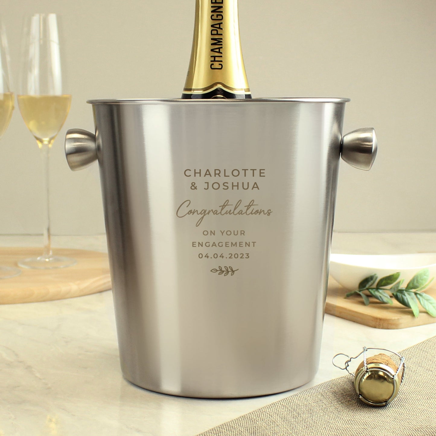 Personalised Free Text Stainless Steel Ice Bucket: 2 - Barware By Gift Moments