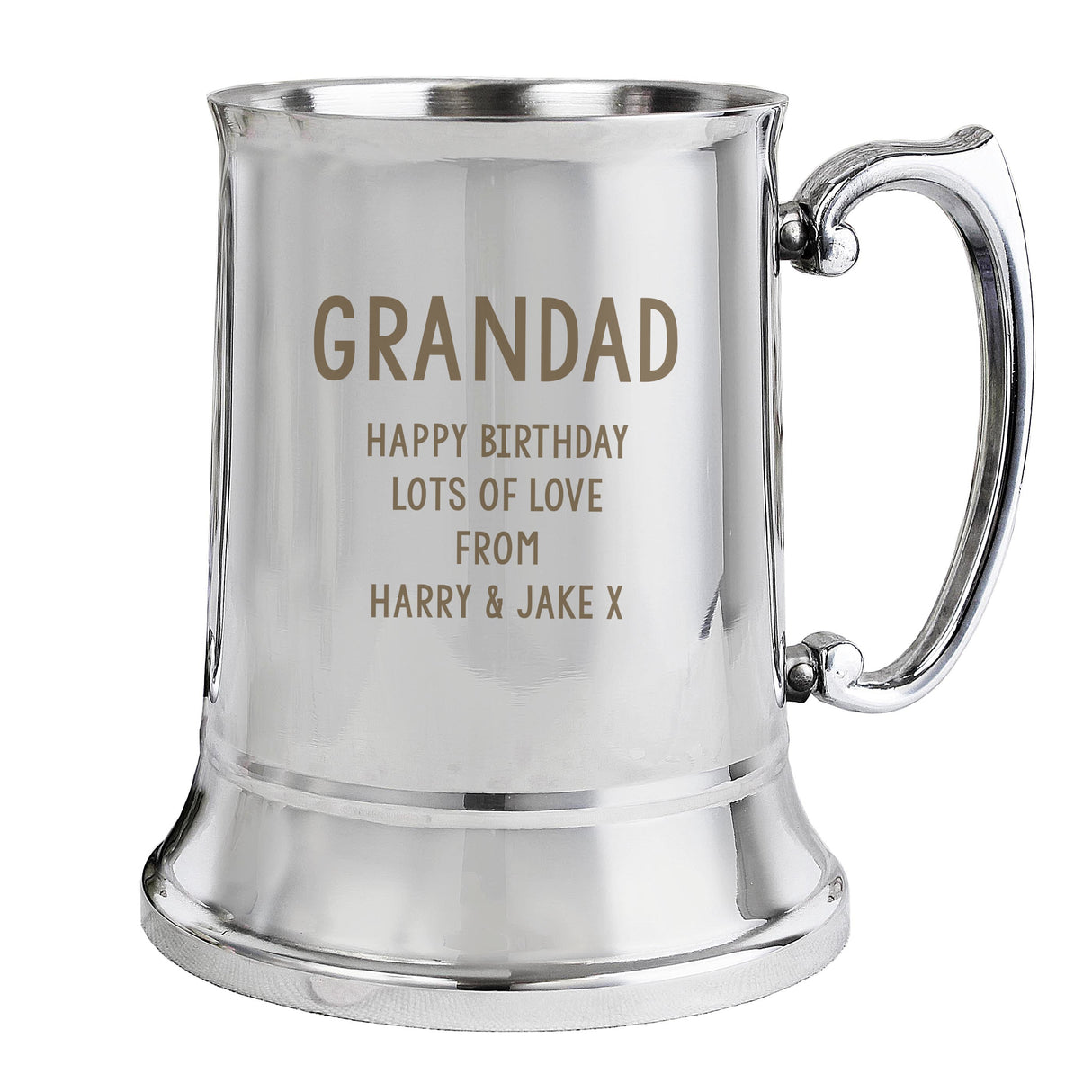 Personalised Free Text Stainless Steel Tankard: 3 - Tankards By Gift Moments
