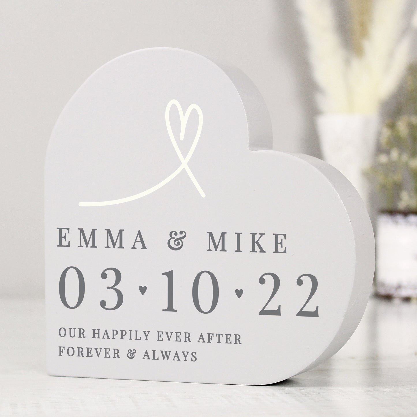 Personalised Free Text Free Standing Heart Ornament: 1 - Ornaments By Gift Moments