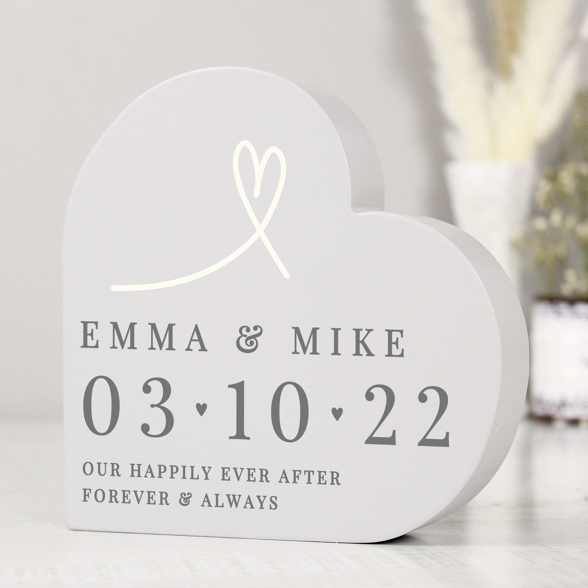 Personalised Free Text Free Standing Heart Ornament: 1 - Ornaments By Gift Moments