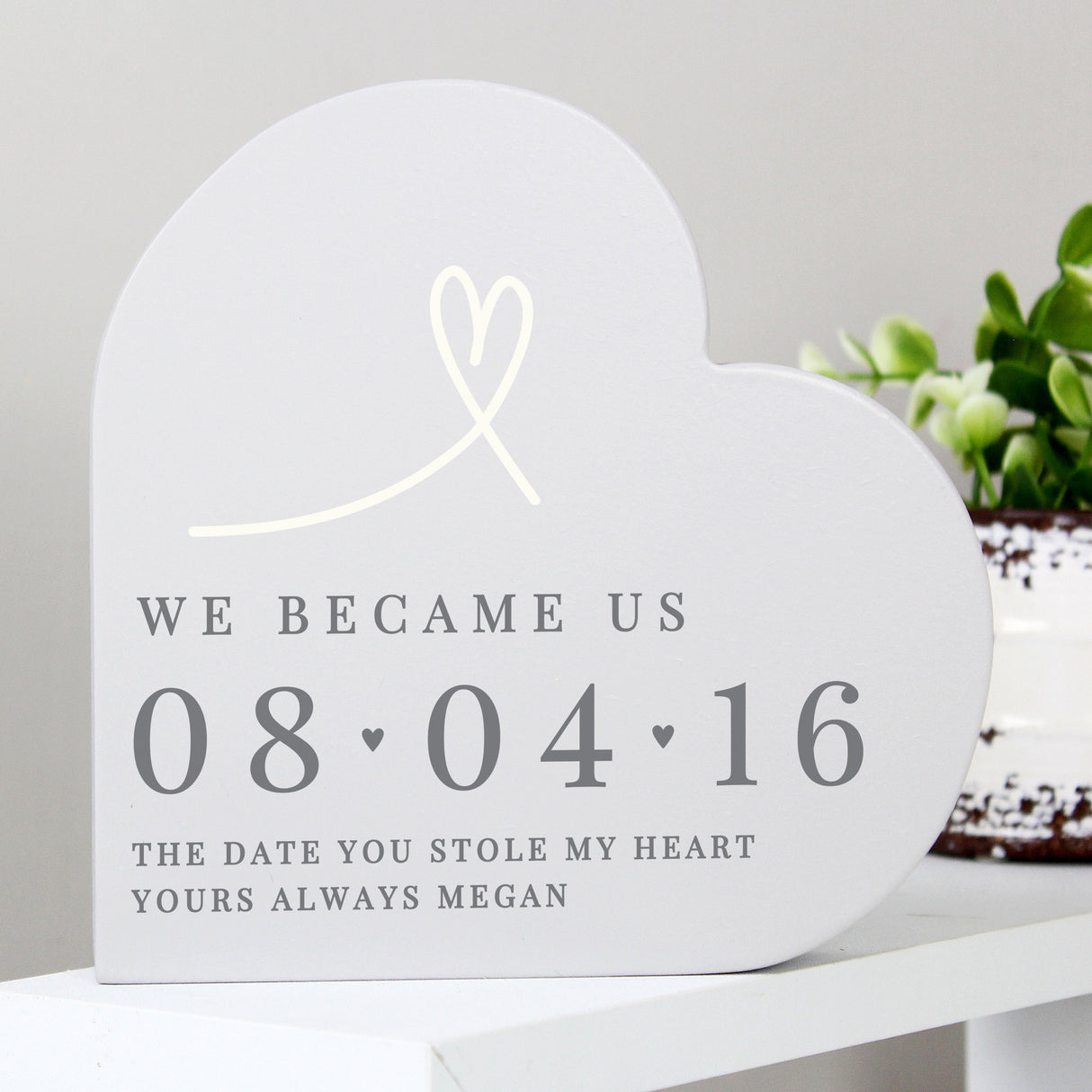 Personalised Free Text Free Standing Heart Ornament: 3 - Ornaments By Gift Moments