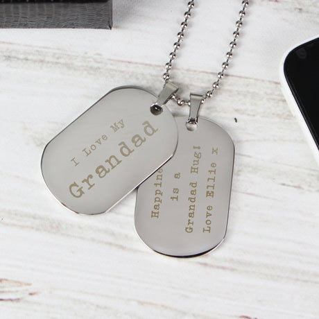 Personalised Free Text Steel Double Dog Tag Necklace: 5 - Necklaces By Gift Moments