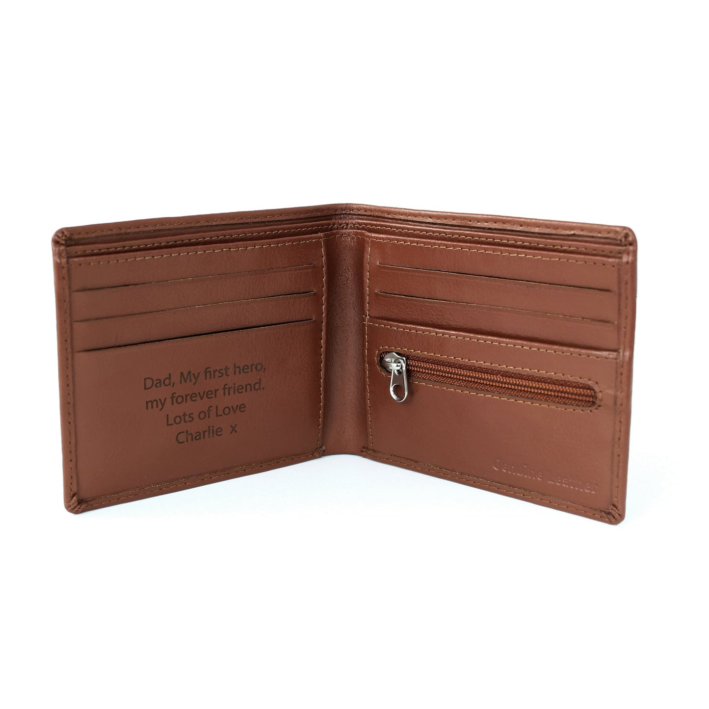 Personalised Free Text Tan Leather Wallet: 6 - Wallets & Money Clips By Gift Moments
