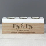 Personalised Free Text Triple Tea Light Box: 4 - Candle Holders By Gift Moments