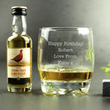 Personalised Free Text Tumbler and Whiskey Miniature Set: 1 - Alcohol Sets By Gift Moments